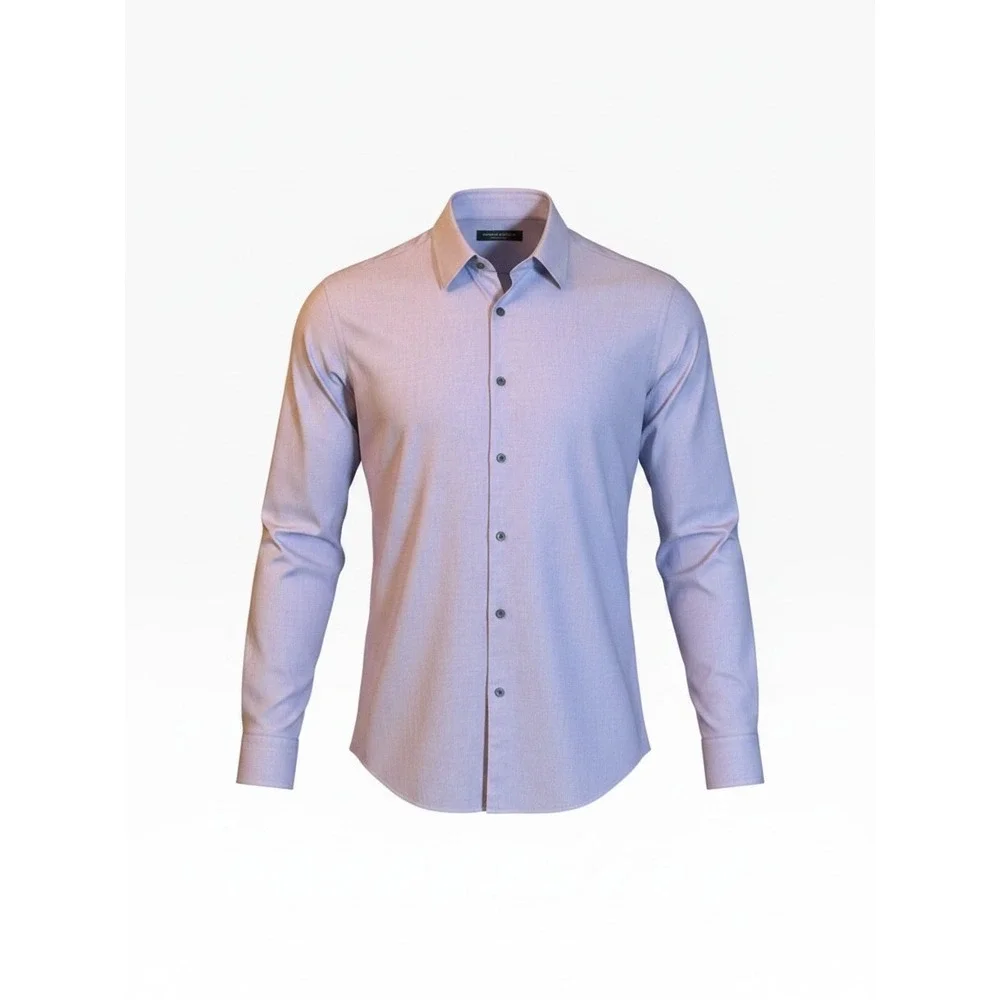 Banana Republic Mens M Purple Stretch Slim Fit Long Sleeve Cotton Button Down